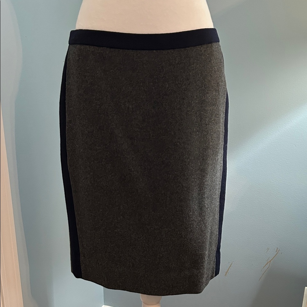 J. Crew Charcoal and Navy Pencil Skirt